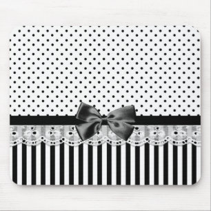 Mousepad Bandas Vitorianas Pretas E Brancas Com Arco