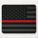 Mousepad Bandeira afligida obscuridade do bombeiro<br><div class="desc">Uma obscuridade afligiu o mousepad do escritório da bandeira do sapador-bombeiro do estilo.</div>