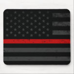 Mousepad Bandeira afligida obscuridade do bombeiro<br><div class="desc">Uma obscuridade afligiu o mousepad do escritório da bandeira do sapador-bombeiro do estilo.</div>