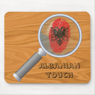 Mousepad Bandeira albanesa da impressão digital do toque