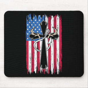 Mousepad Bandeira Americana Christian Hunting Lover de Pesc