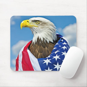 Mousepad Bandeira Americana Com Águia Balda
