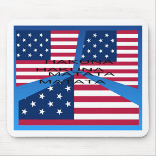 Mousepad Bandeira Americana com Hakuna Matata: Design Patri