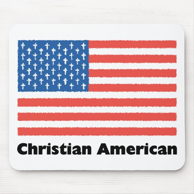Mousepad Bandeira americana cristã (Frente)