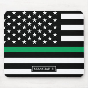 Mousepad Bandeira americana da Linha Verde fina