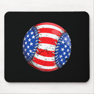 Mousepad Bandeira americana de beisebol 4 de julho meninos 