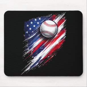Mousepad Bandeira americana de beisebol meninos meninas hom