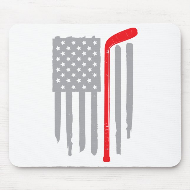 Mousepad Bandeira americana de hóquei (Frente)