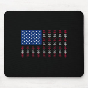 Mousepad Bandeira Americana Disc Golf Jogador Homens Mulher