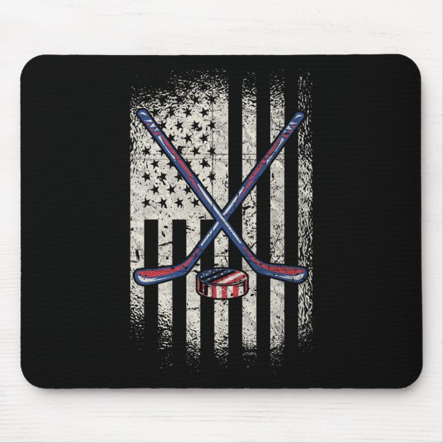 Mousepad Bandeira Americana do Hóquei no Gelo nos Estados U (Frente)