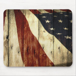 Mousepad Bandeira americana do woodgrain referente à