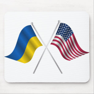 Mousepad Bandeira americana e bandeira ucraniana