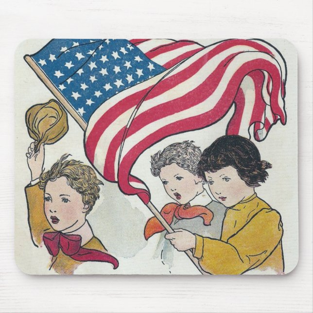Mousepad Bandeira Americana e Crianças (Frente)