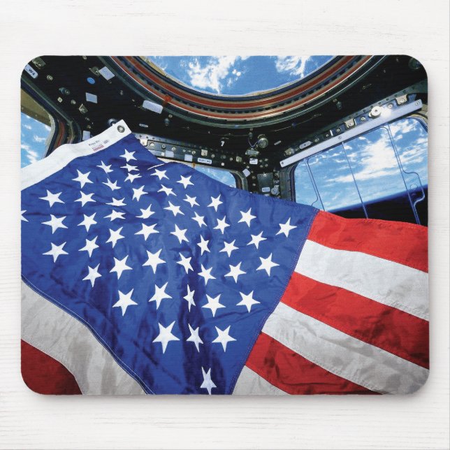 Mousepad Bandeira Americana Estação Espacial Órbita da Terr (Frente)