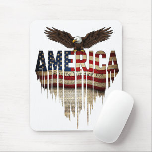 Mousepad Bandeira americana grunge e águia