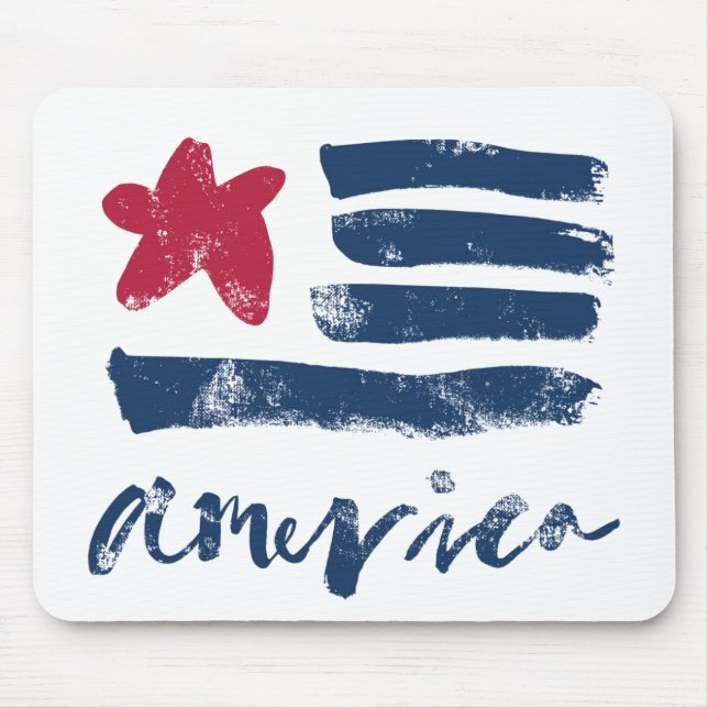 Mousepad Bandeira americana Paintstrokes (Frente)