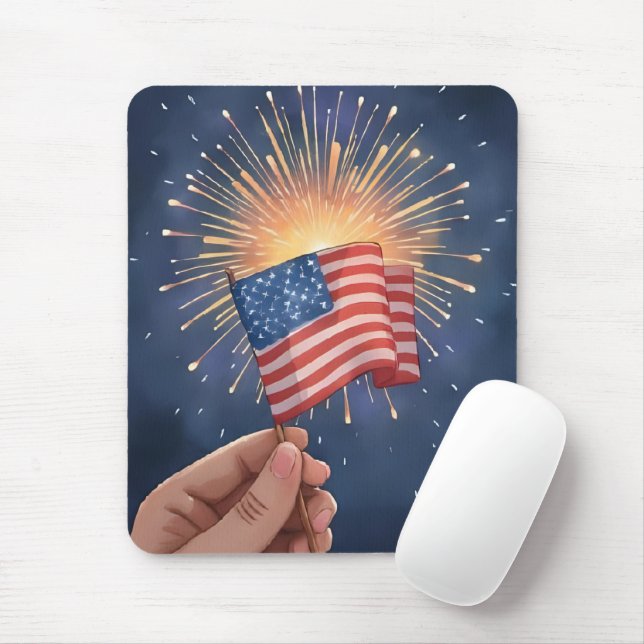 Mousepad Bandeira Americana Patriótica (Com mouse)