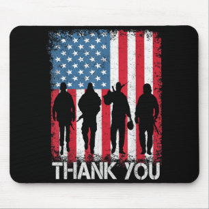Mousepad Bandeira Americana Patriótica Obrigado Por