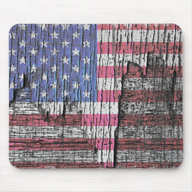 Mousepad Bandeira americana patriótica pintada casca do (Frente)