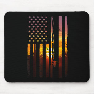 Mousepad Bandeira Americana Peixe Pescador Pescador Engraça