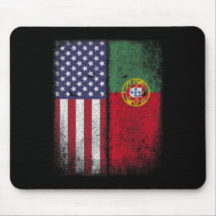 Mousepad Bandeira Americana Portuguesa Portugal EUA Para Mu
