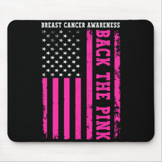 Mousepad Bandeira Americana Rosa Câncer de Mama