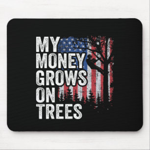 Mousepad Bandeira Americana Subindo Árvore Arborista Meu Di