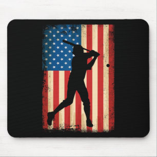 Mousepad Bandeira Americana Usa Patriótica Baseball Em 4º D