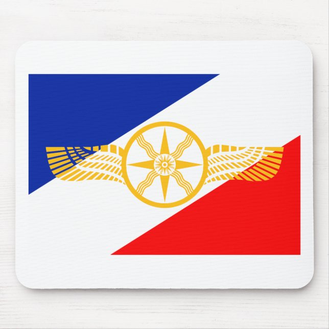 Mousepad Bandeira Assyrian, bandeira Chaldean, bandeira de (Frente)