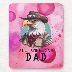 Mousepad Bandeira Bald Eagle USA - Pai Americano 4 de julho