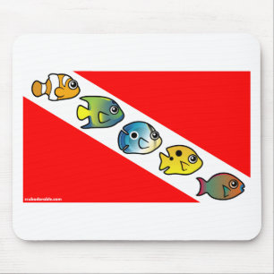 Mousepad Bandeira bonito do mergulho de Scubadorable