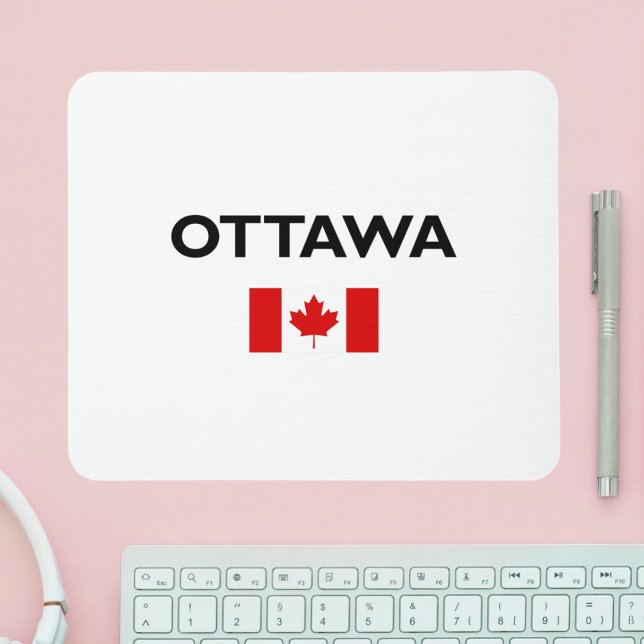 Mousepad Bandeira Canadense Cor-Clara Ottawa Canadá (Criador carregado)