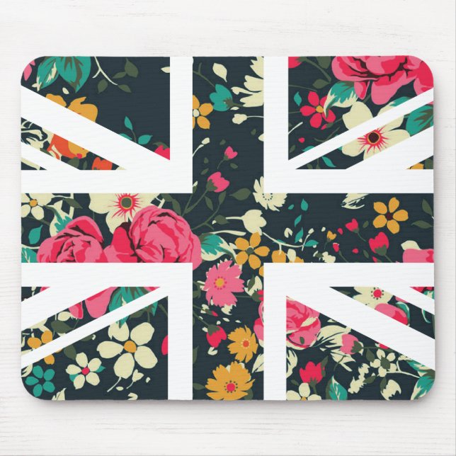 Mousepad Bandeira cor-de-rosa de Union Jack Ingleses do (Frente)
