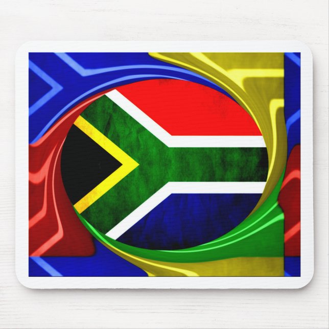 Mousepad Bandeira da África do Sul: Motif Dinâmico de Rodov (Frente)