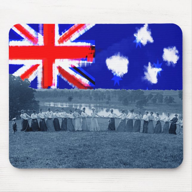 Mousepad Bandeira da Austrália de Tug O War Mulheres da Gue (Frente)
