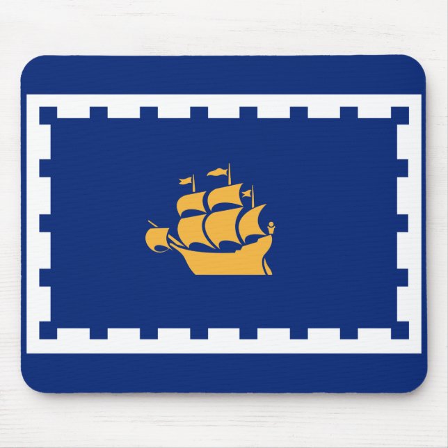 Mousepad Bandeira da Cidade do Quebec (Québec, Canadá) (Frente)