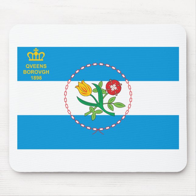 Mousepad Bandeira da cidade do Queens (Frente)