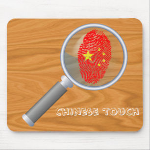 Mousepad Bandeira da impressão digital do toque do chinês
