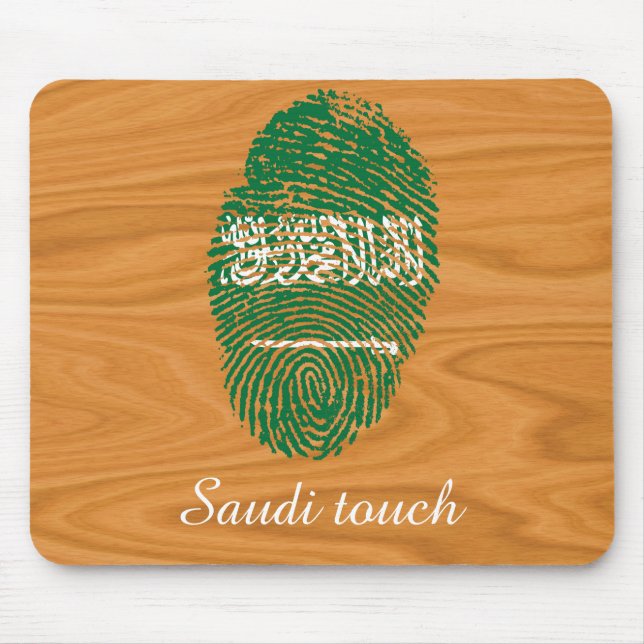 Mousepad Bandeira da impressão digital do toque do saudita (Frente)
