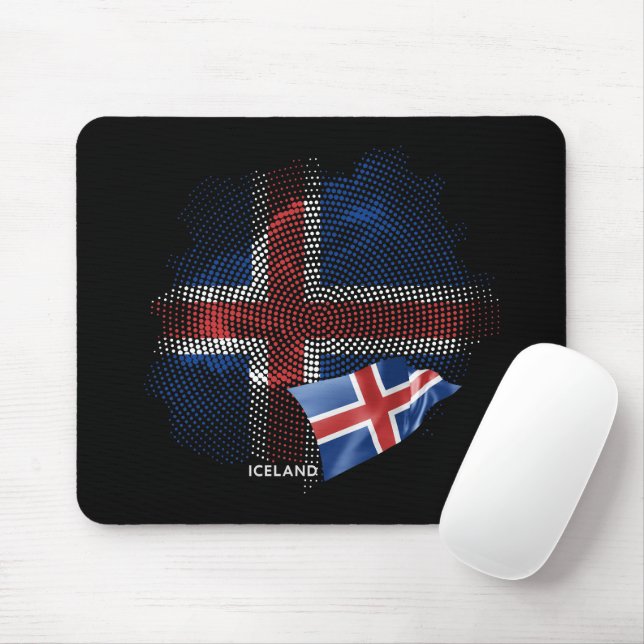 Mousepad bandeira da Islândia (Com mouse)