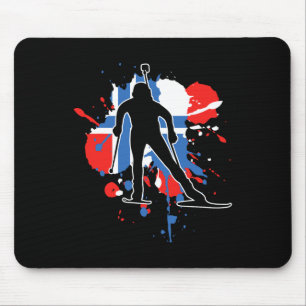 Mousepad Bandeira da Noruega Biathlonista - Norueguês Biath