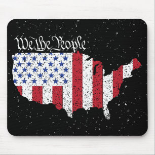 Mousepad Bandeira da Paz Americana Nós o Povo América Rato