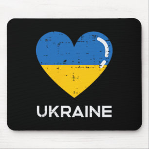 Mousepad Bandeira da Ucrânia Coração Bolso Amor Ucraniano M