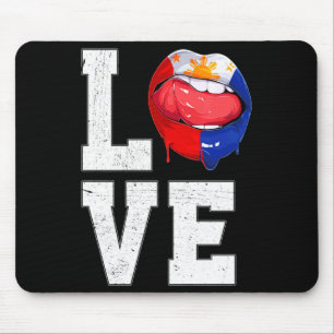 Mousepad Bandeira das Filipinas Fã de Futebol Amo Camiseta
