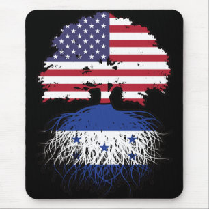 Mousepad Bandeira das Raízes da Árvore Americana de Hondura