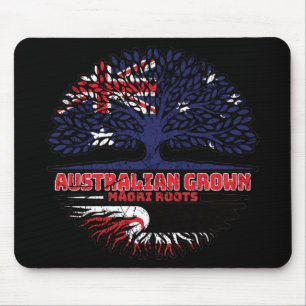 Mousepad Bandeira das Raízes da Árvore Australiana Maori