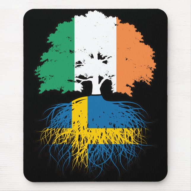 Mousepad Bandeira das Raízes da Árvore da Irlanda da Irland (Frente)