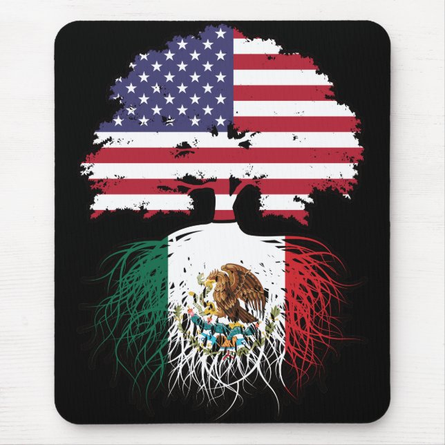 Mousepad Bandeira das Raízes da Árvore dos EUA mexicano (Frente)