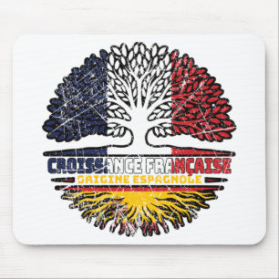 Mousepad Bandeira das Raízes da Árvore Espanha Espanhol Fra