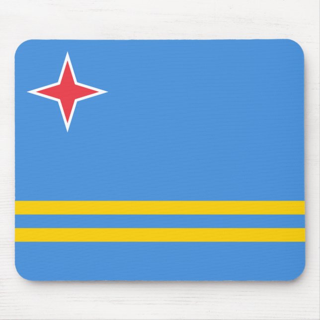 Mousepad Bandeira de Aruba Patriótica (Frente)